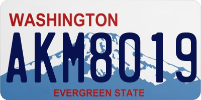 WA license plate AKM8019