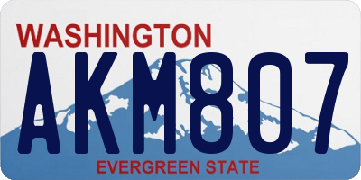WA license plate AKM807