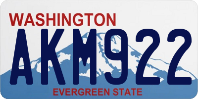 WA license plate AKM922