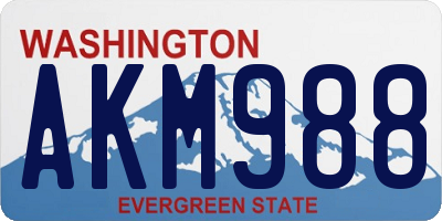 WA license plate AKM988