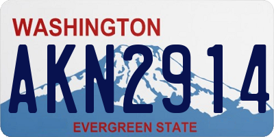 WA license plate AKN2914