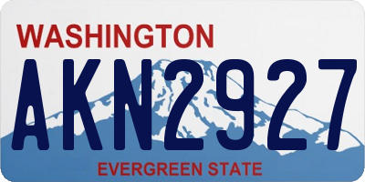 WA license plate AKN2927