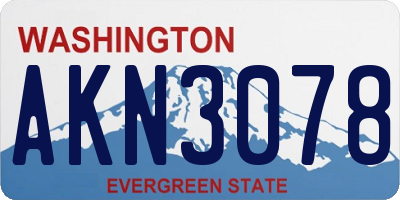 WA license plate AKN3078