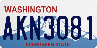 WA license plate AKN3081
