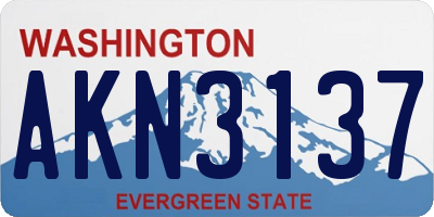 WA license plate AKN3137