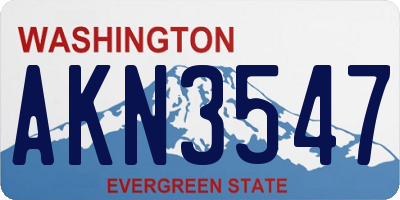 WA license plate AKN3547