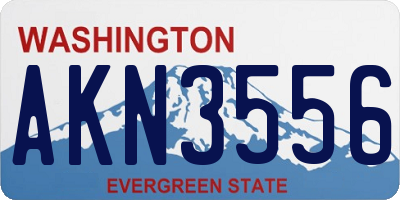 WA license plate AKN3556