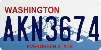 WA license plate AKN3674
