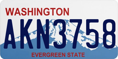 WA license plate AKN3758