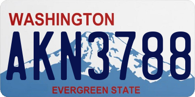WA license plate AKN3788