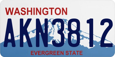 WA license plate AKN3812