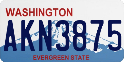 WA license plate AKN3875