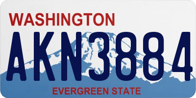 WA license plate AKN3884