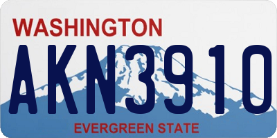 WA license plate AKN3910