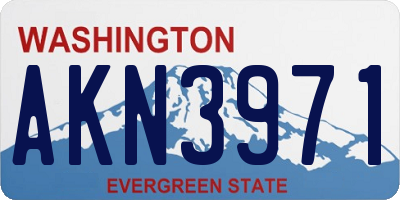 WA license plate AKN3971