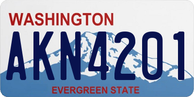 WA license plate AKN4201