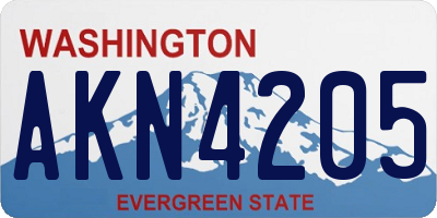 WA license plate AKN4205