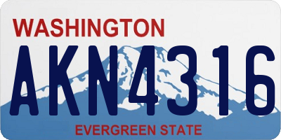 WA license plate AKN4316