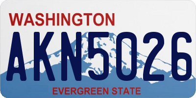 WA license plate AKN5026