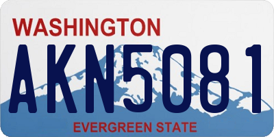 WA license plate AKN5081