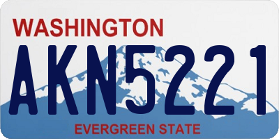 WA license plate AKN5221