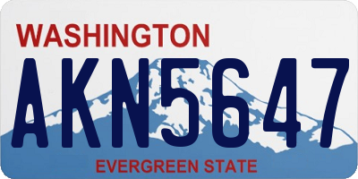 WA license plate AKN5647
