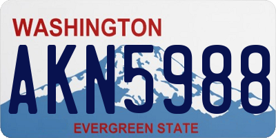 WA license plate AKN5988