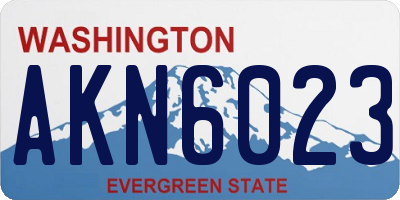 WA license plate AKN6023