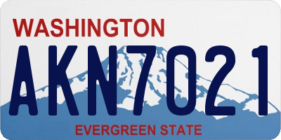 WA license plate AKN7021