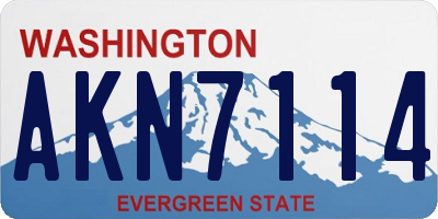 WA license plate AKN7114