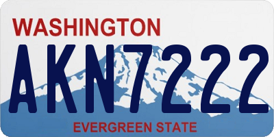 WA license plate AKN7222