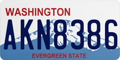 WA license plate AKN8386