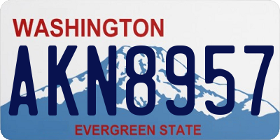 WA license plate AKN8957