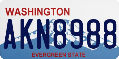 WA license plate AKN8988
