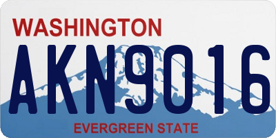 WA license plate AKN9016