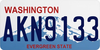 WA license plate AKN9133