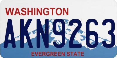 WA license plate AKN9263