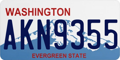 WA license plate AKN9355