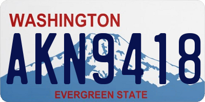 WA license plate AKN9418
