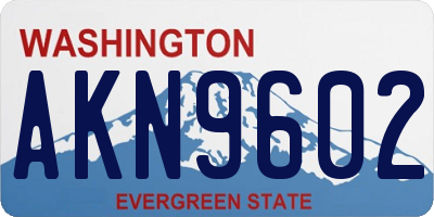 WA license plate AKN9602