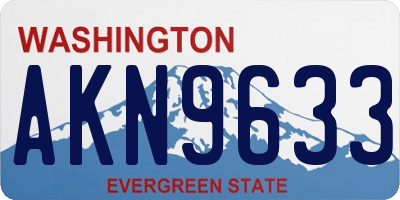 WA license plate AKN9633