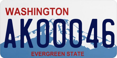 WA license plate AKO0046