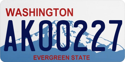 WA license plate AKO0227