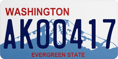 WA license plate AKO0417