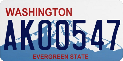 WA license plate AKO0547