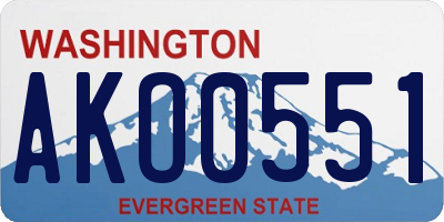 WA license plate AKO0551