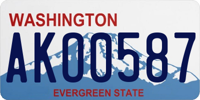 WA license plate AKO0587