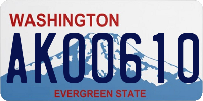 WA license plate AKO0610