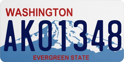 WA license plate AKO1348