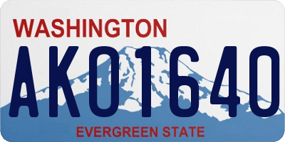WA license plate AKO1640